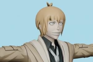 Ginshi Shirazu Tokyo-Ghoul, male, man, people, human, xna, characters, rigged